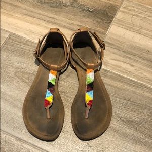 Nine West t-strap beaded sandals